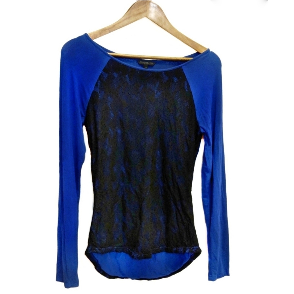 Kenneth Cole Select Royal Blue Lace Raglan Tee Size Small